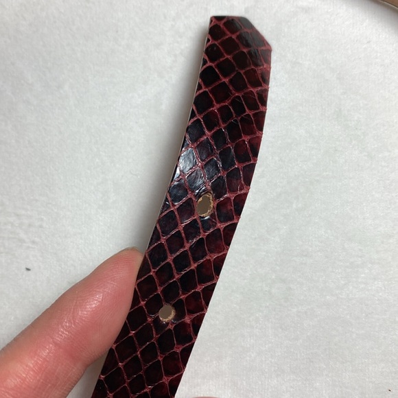 Vintage snake-print burgundy belt 30-34" - Picture 2 of 7